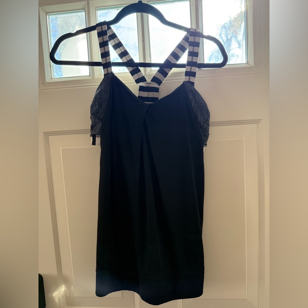 Lululemon Black Tank Top with stripped straps